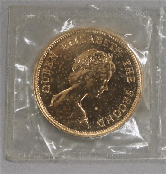 A Hong Kong Royal Visit 22ct gold $1000 commemorative coin
